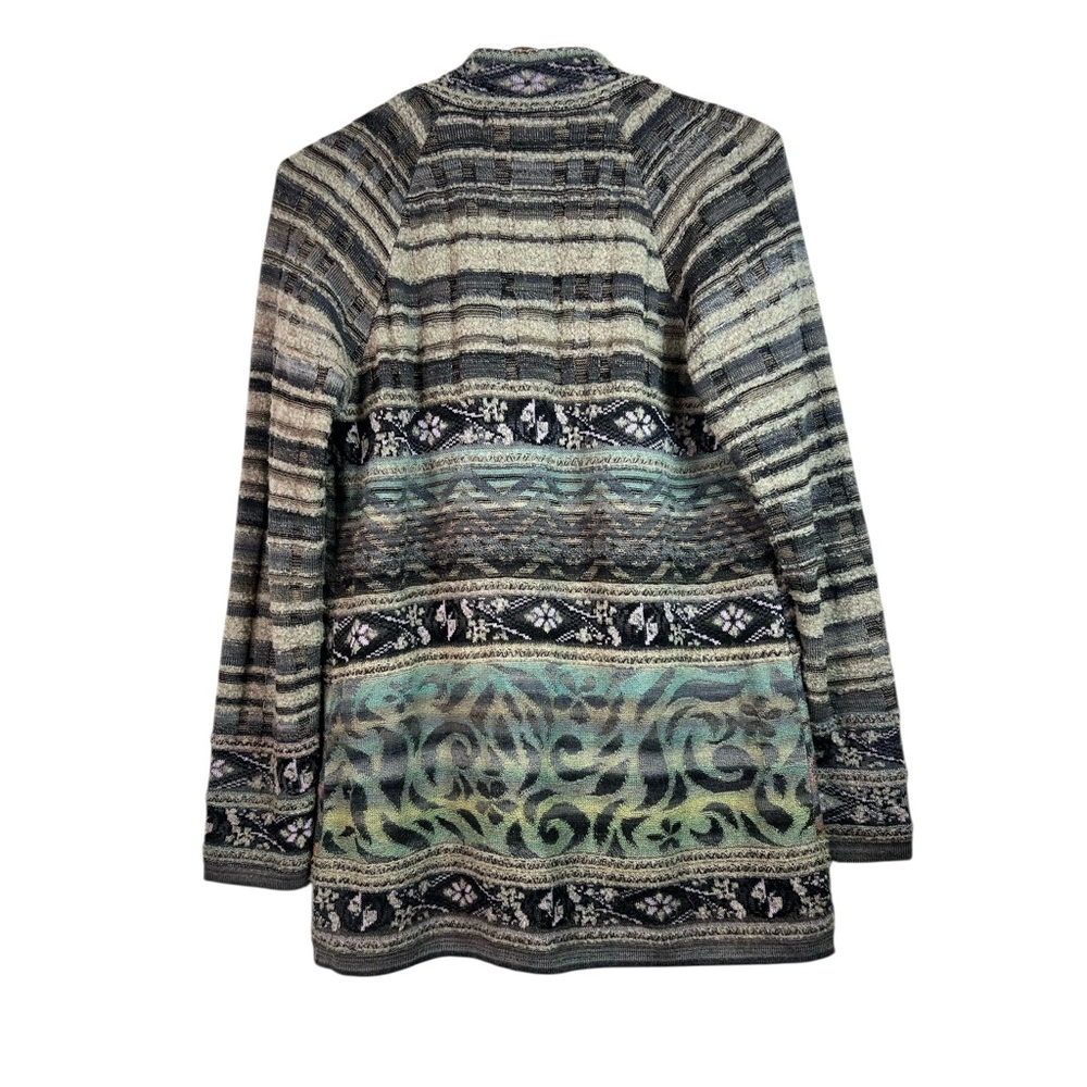 Vintage Women’s Colorful Winter Floral Geometric Cardigan Sweater Made in Japan - Picture 3 of 11
